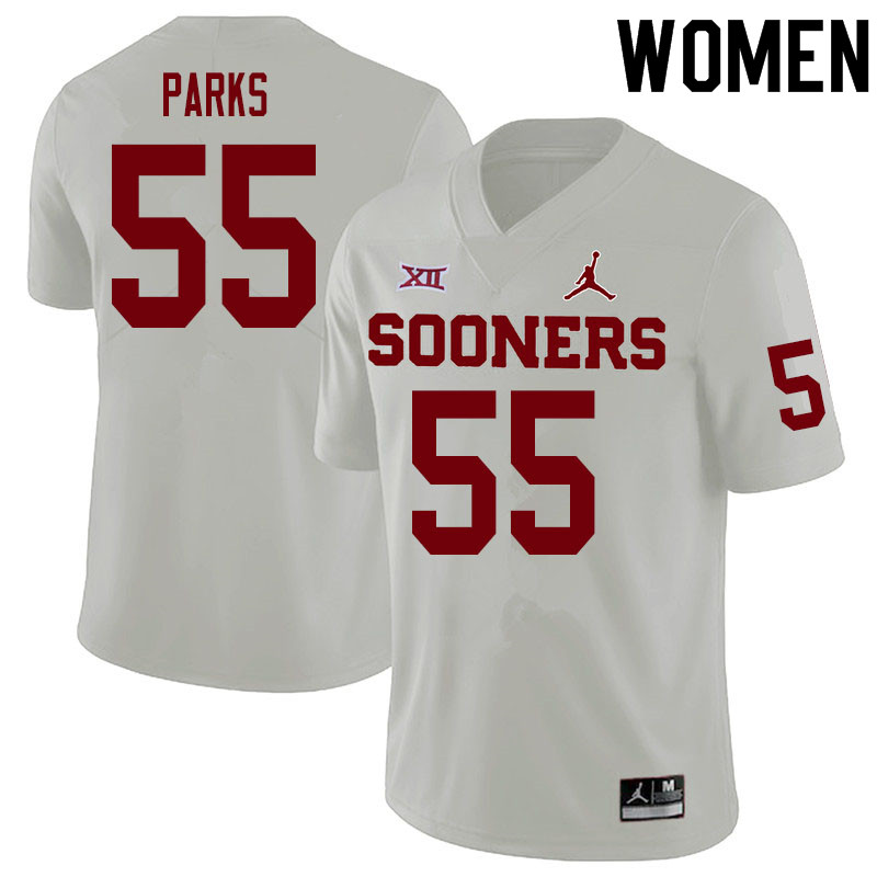 Women #55 Aaryn Parks Oklahoma Sooners College Football Jerseys Sale-White